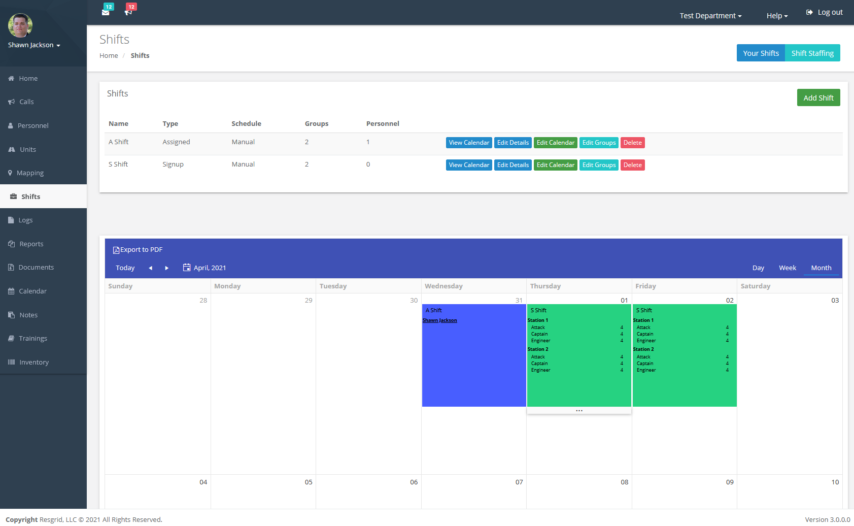 Shift Configuration & Scheduling